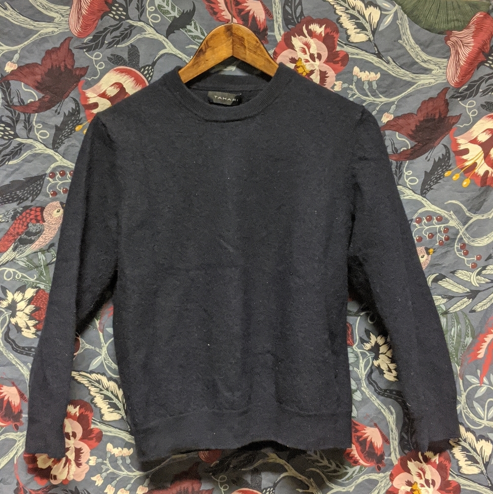 Extrafine Merino Wool navy sweater